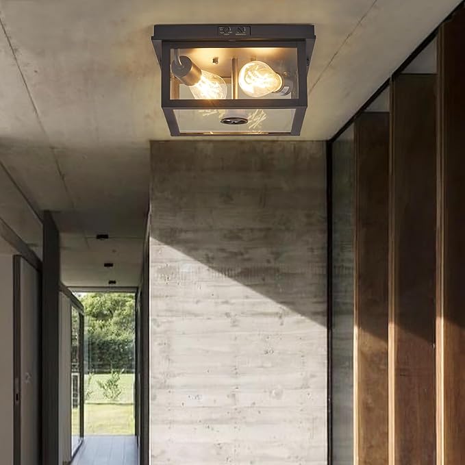Adjustable Motion Sensor Ceiling Light Fixture Outdoor Modern Design of Squares - Image 7