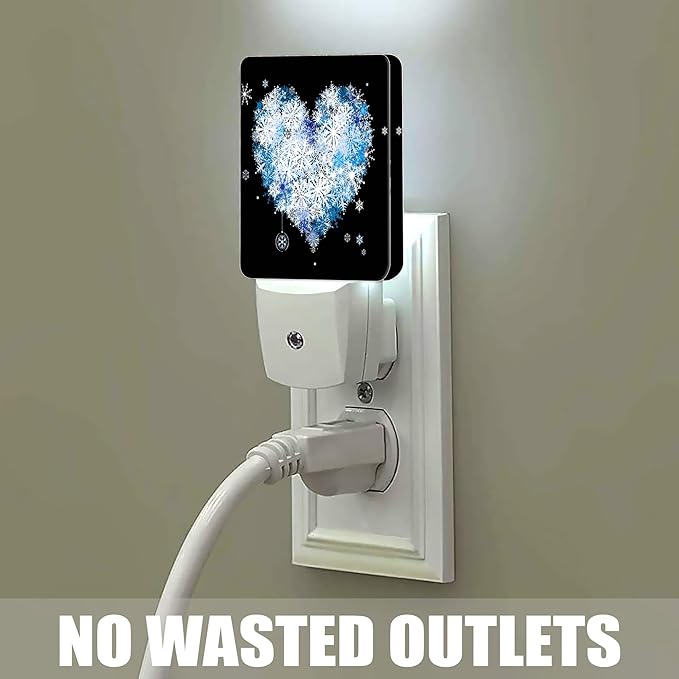 Winter Art Hearts Dusk to Dawn Night Light, Auto Sensor Lamp Home Indoor - Image 4