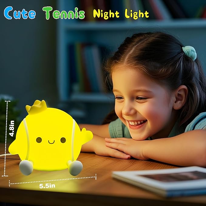 DREAMING MY DREAM Tennis Night Light, LED Squishy Novelty Night Lamp, 2 Levels - Image 4
