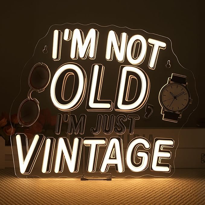 Retro Neon Sign I'm Not Old I'm Just Vintage Warm White LED Light by Wanxing