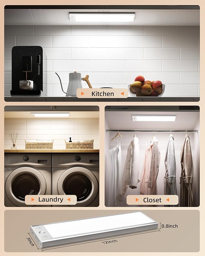 EZVALO 200LM Super Bright Under Cabinet Lighting Wireless, 5000mAh Rechargeable - Image 9