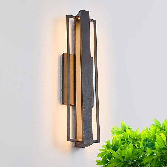 23-inch Modern Large Outdoor Waterproof LED Wall Light, Concealed Lighting by TarentlightOutdoorLighting