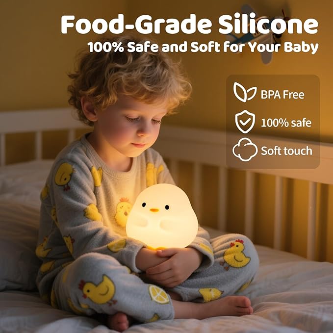 Duck Night Light, Color Changing Mode & 50-Hour Battery, Squishy Silicone Lamp - Image 6
