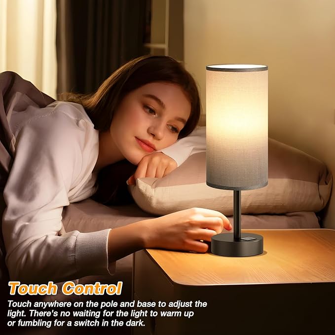 Small Touch Bedside Lamp with USB - Image 2