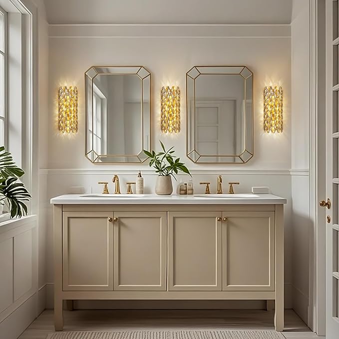Crystal Wall Sconces, Modern Gold Wall Light Fixtures, Luxury Indoor Wall Lamp - Image 2