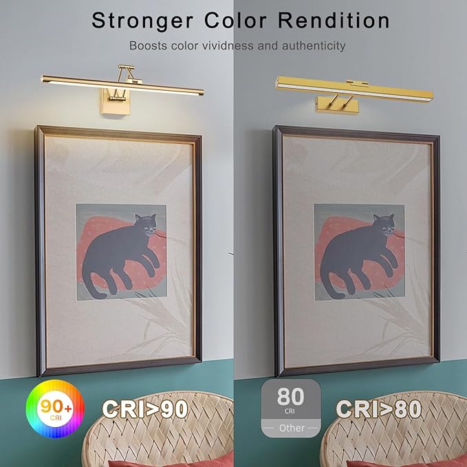 Brass Picture Light for Painting LED Gold Art Light Hard-Wired Picture Frame - Image 5