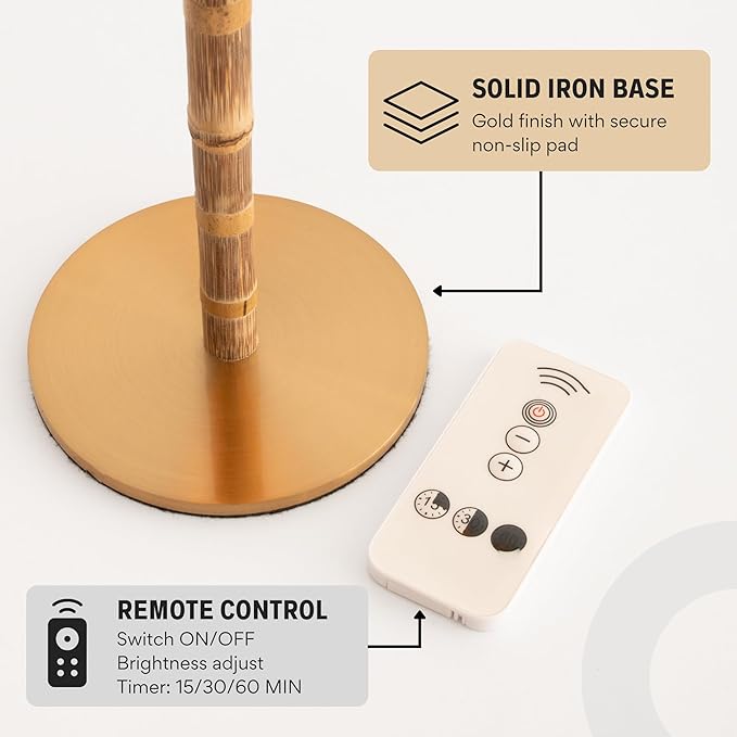 Bamboo Cordless LED Table Lamp – Rechargeable 24-Hour Battery, Dimmable Warm - Image 7