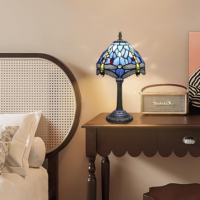 Tiffany Lamp Stained Glass lamp Small Bedside Table Lamps - Image 9