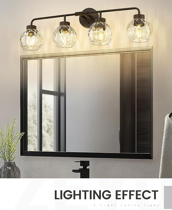 zeyu 4-Light Bathroom Vanity Light, 32 Inch Vintage Vanity Lighting Fixtures - Image 2