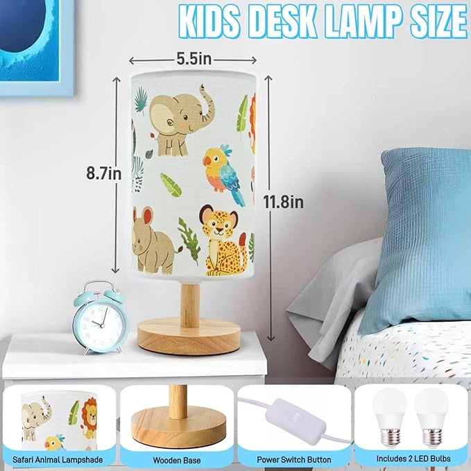 Kids Table Lamp-Night Light for Boys Room, 3-Color LED Desk Lamp - Image 5