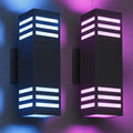 RGB Smart Outdoor Wall Lights, 2 Pack Front Porch Light Fixtures, Square by iYogaled