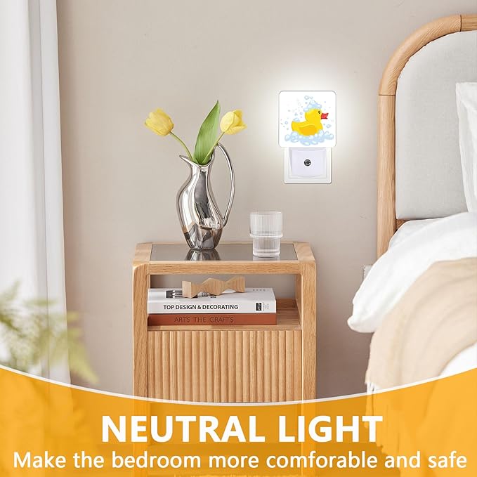 Night Light, Plug-into Cartoon Duck Nightlight White LED Lamp, Energy Efficient - Image 3
