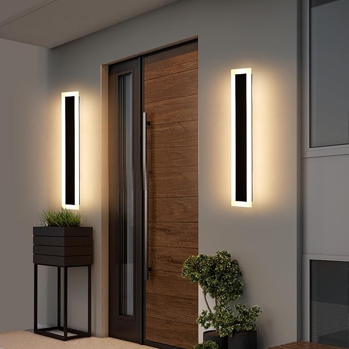 Upgrade Widened 2 Pack 23.6inch Outdoor Wall Sconce, Dimmable Modern LED Wall - Image 8