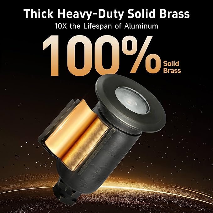 Gardenreet Brass Well Light Low Voltage, IP65 Drive-Over Flush In Ground - Image 3