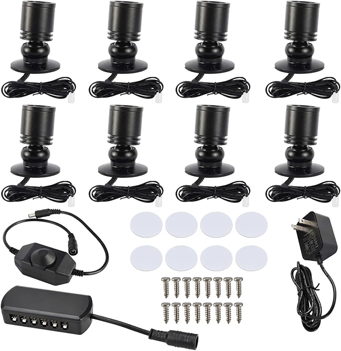 YaeCCC Dimmable LED Mini Spotlight Jewelry Showcase Display Lights Black Shell by YaeCCC