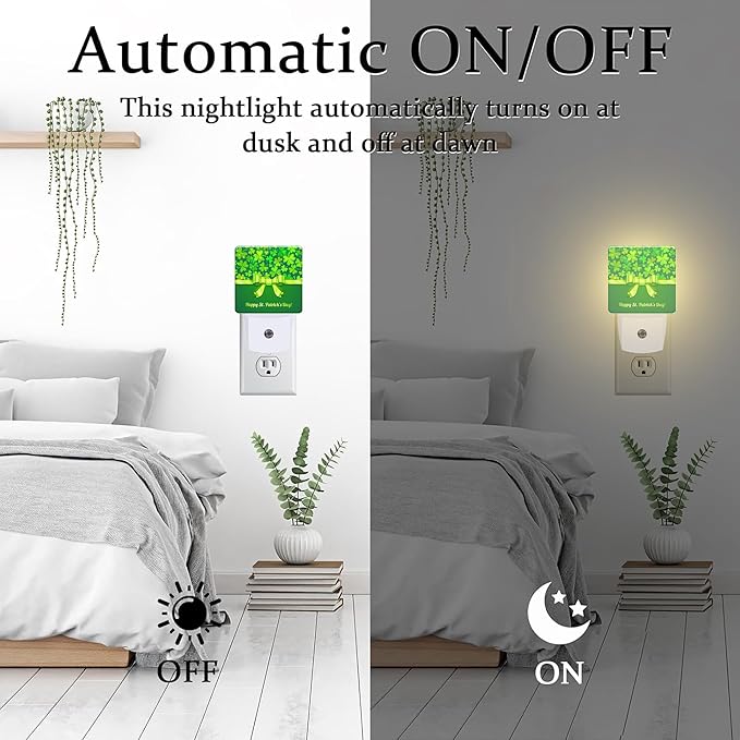 Happy St Patrick's Day Night Light Plug into Wall, 0.5w Energy Saving Sleep - Image 6