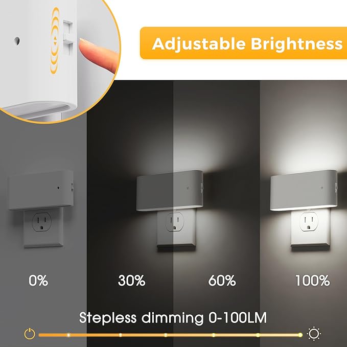 L LOHAS LED Night Light, 2 Pack Dimmable Modern LED Night Lights Plug into Wall - Image 3