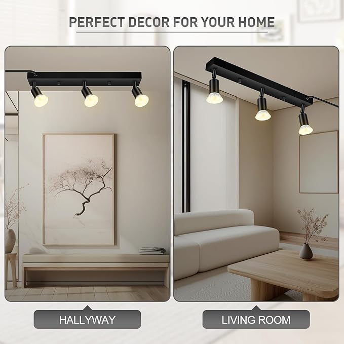 Plug in Track Lighting, Rotatable Track Head, Plug in Ceiling Light Kitchen - Image 7