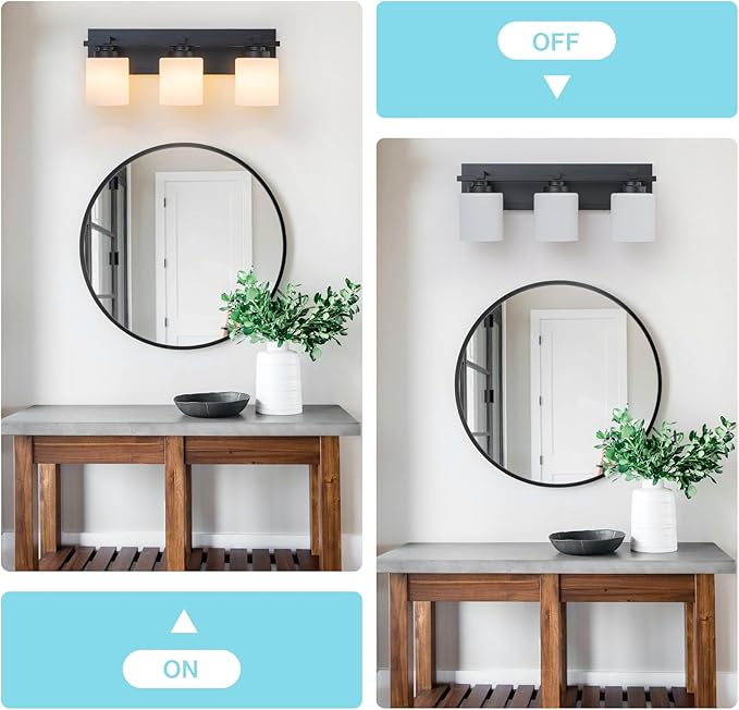 3 Light Modern Bathroom Light Fixtures Over Mirror, E26 Socket - Image 7