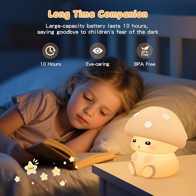 Mushroom Night Light, Touch Control - Image 4