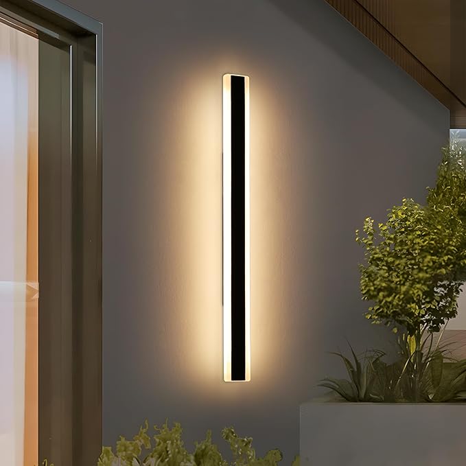 Outdoor Long Strip Wall Lights, 59inch Modern LED Wall Sconces, 3 Color by Daoseolo