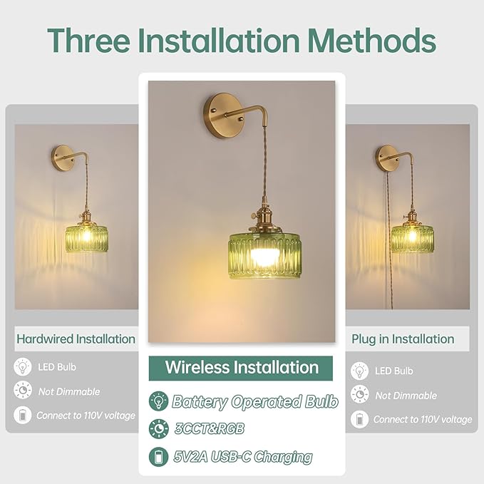 Battery Operated Wall Sconce - Image 2