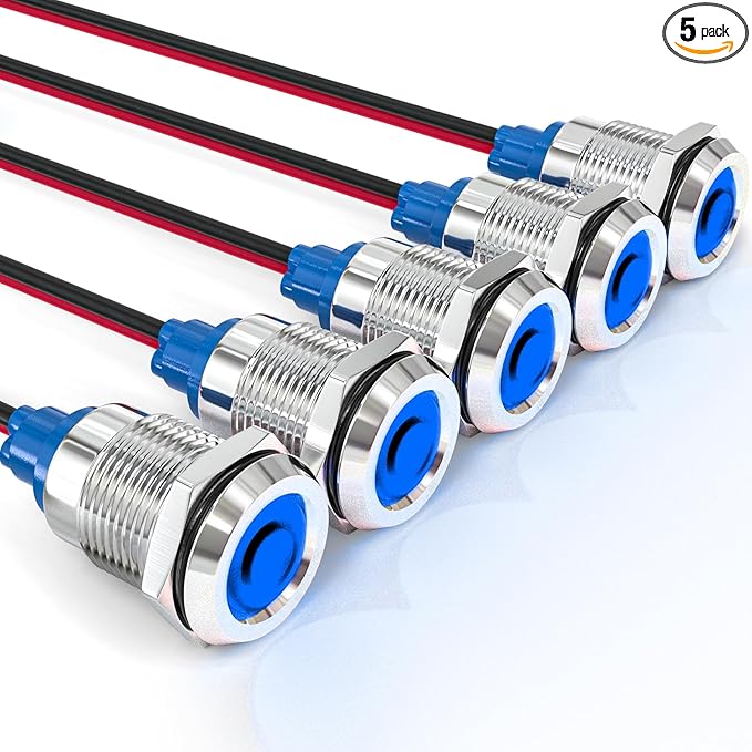 GASHER 5 PCS Energy Saving Indicator Light, LED Light 12V/24V/110V 20mA Panel by GASHER