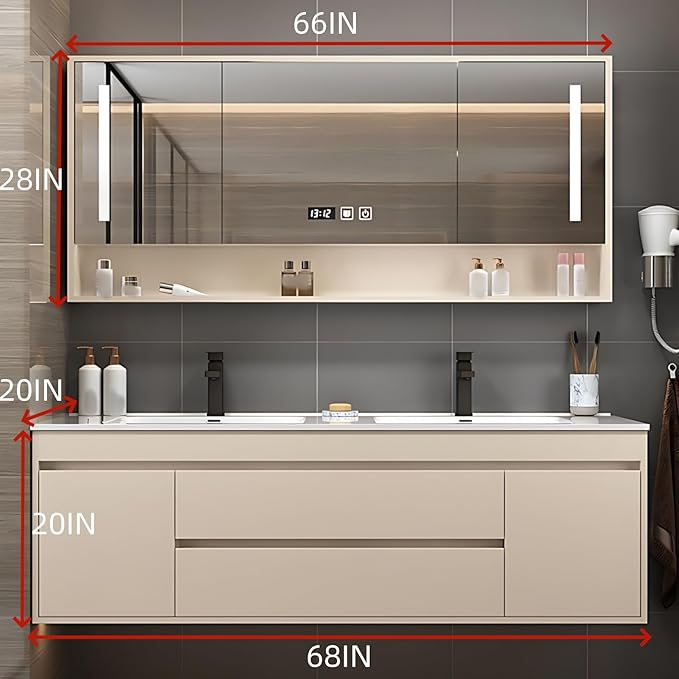 68IN Suspend Bathroom Vanity - Image 2