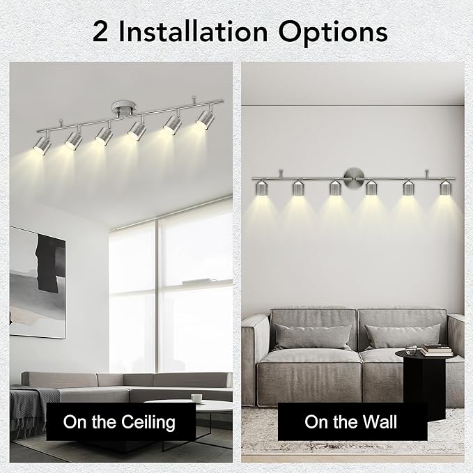 6-Light Brushed Nickel Track Lighting Kit - Image 5