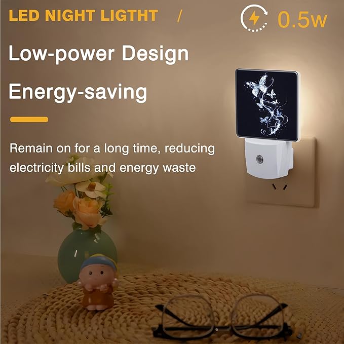 Night Light Glowing Butterflies Night Lights Plug into Wall Smart Dusk to Dawn - Image 5