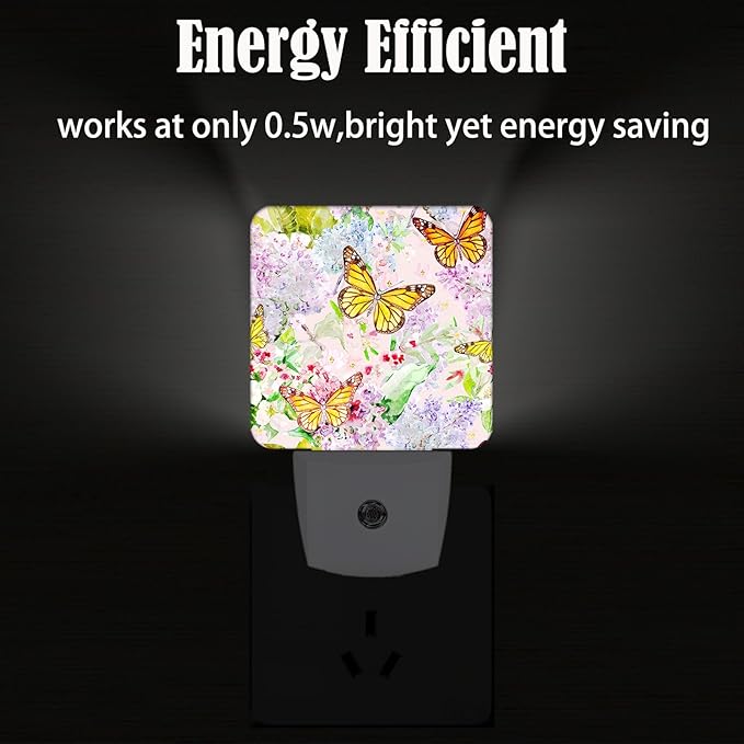 Spring Flowers and Butterflies Night Light, Plug Into Wall Decor - Image 4