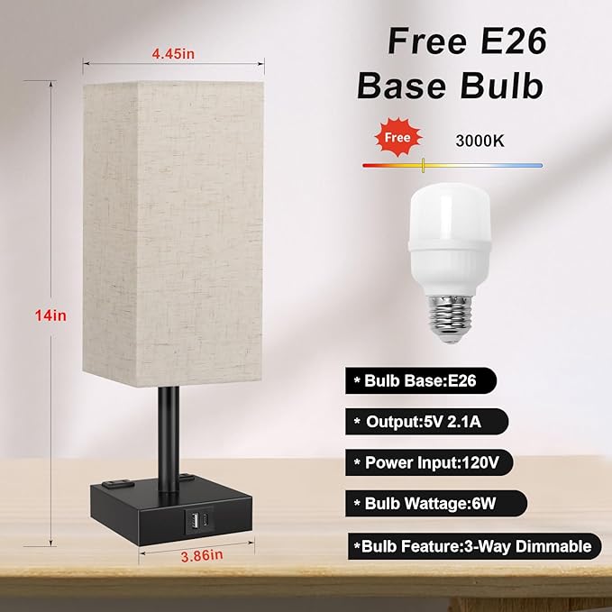 Touch Bedside Table Lamp for Nightstand - Image 5