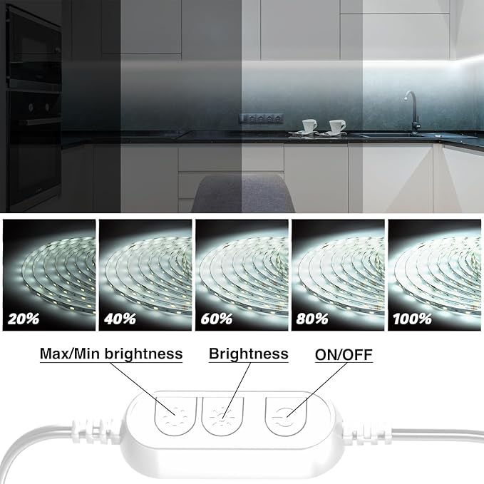 dalattin White LED Strip Lights, 20ft Dimmable Super Bright 24V Led Tape Light - Image 3