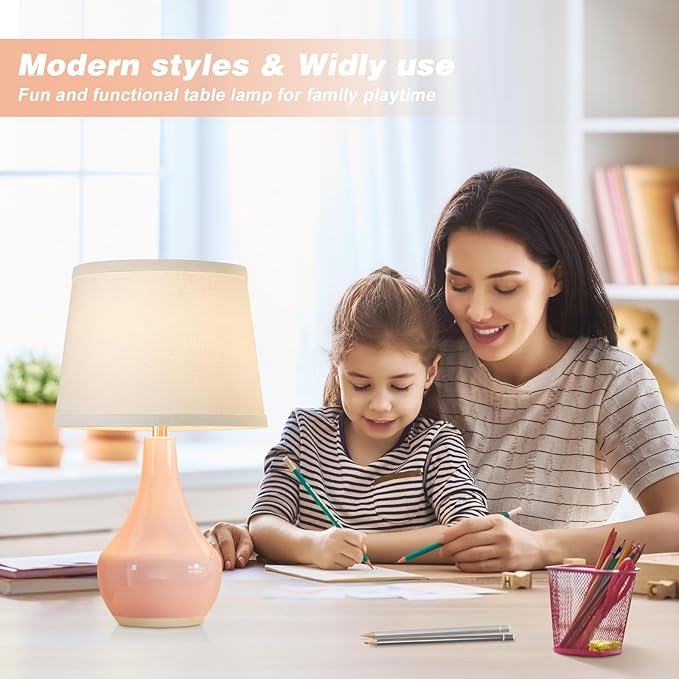 Seealle Modern Pink Table Lamps Set of 2 - Image 4