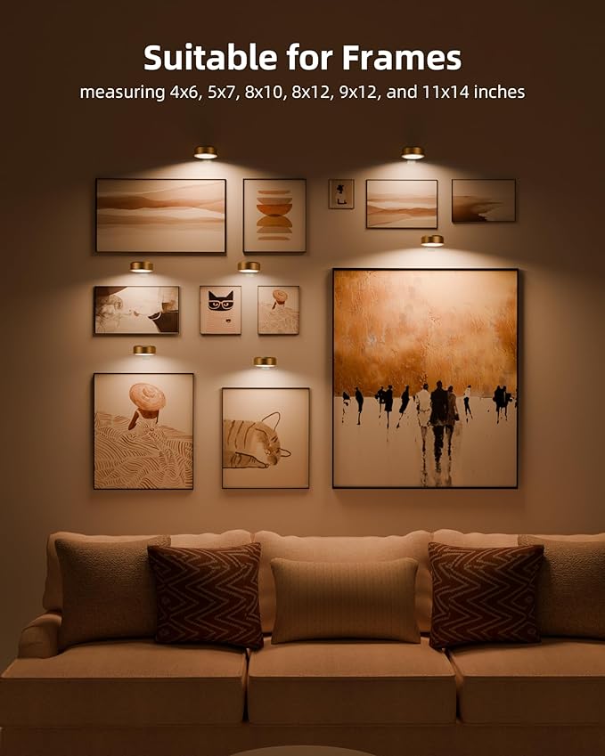 EZVALO Picture Lights for Wall, Rechargeable Battery Magnetic Poster Lights - Image 6