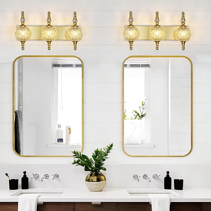 Modern Crystal Bathroom Vanity Lights Fixtures Over Mirror Gold Vintage - Image 6