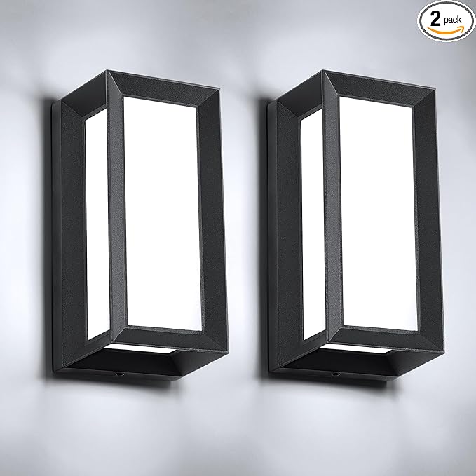 Outdoor Light Fixtures Wall Mount 2 Pack, 3 Colors & Dimmable, Exterior Wall by Mountmorris