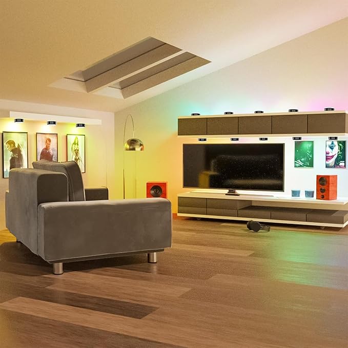 HELPLEX Puck Lights, 16 Colors Changeable Under Cabinet Lights Battery Powered - Image 4