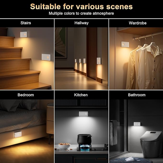 YiaMia Stair Lights Motion Sensor Indoor, Wireless Under Cabinet Lighting - Image 7
