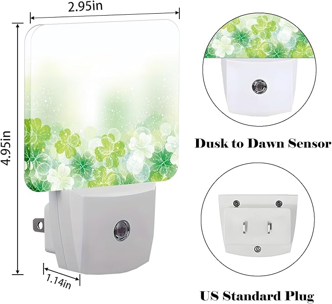 St Patrick's Day Floral Nature Leaf Night Light, Plug-in Night Lights - Image 2