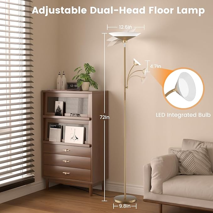 Gold Torchiere Floor Lamp - Image 6