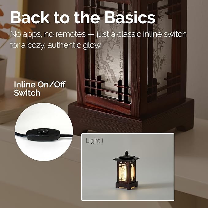 Antique Alive Traditional Korean Wood Lamp | Handmade Asian Oriental Table - Image 5