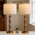 BOBOMOMO 25" Vintage Nightstand Lamps Set of 2, Farmhouse Table Lamps by BOBOMOMO