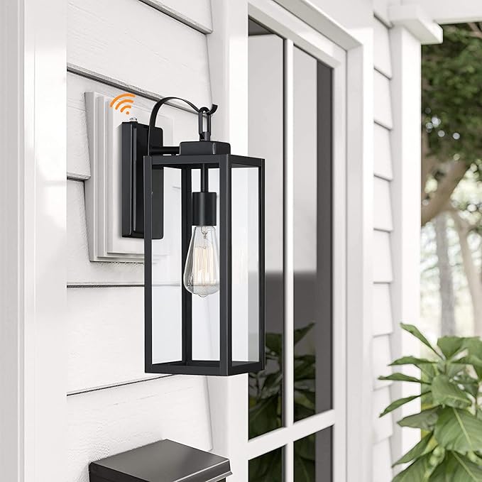 Pia Ricco Large Size Outdoor Wall Lights, Dusk to Dawn Matte Black Exterior - Image 7