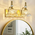 Vintage Bathroom Vanity Light, 2-Light Gold Vanity Lighting Fixture by LBSQJ