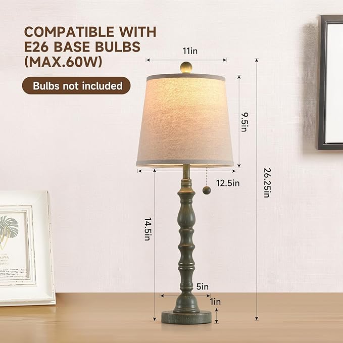 Terpsichore Lamps for Living Room Modern Farmhouse Table Lamp Bedside Reading - Image 7