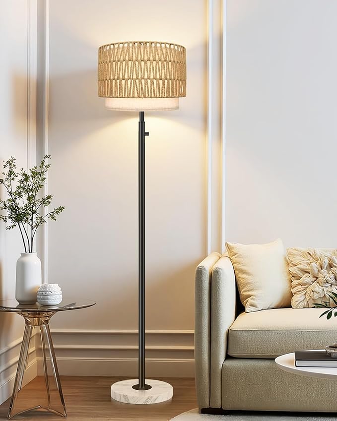 Rattan Floor Lamp, Floor Lamp for Bedroom, Modern Standing Lamp - Image 6
