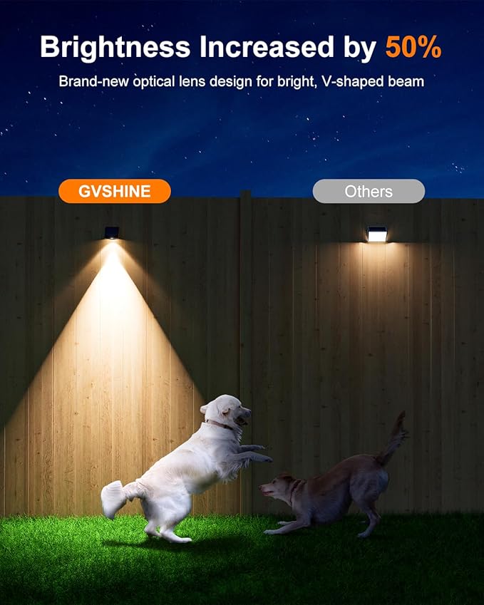 12 Pack Decorative Solar Powered Fence Lights Outdoor Waterproof - Image 2