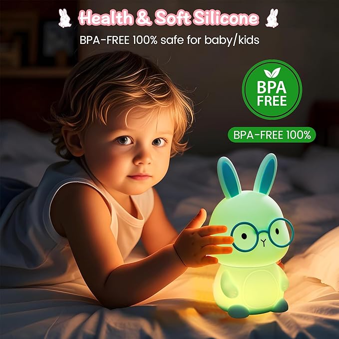 Bunny Night Light, Rabbit Lamp for Kids, Rechargeable LED Nightlight for Easter - Image 5