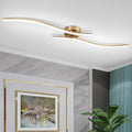 28W Gold Linear Ceiling Light Gold Modern LED Ceiling Light Fixture 6000K by HLILCEH-Lighting